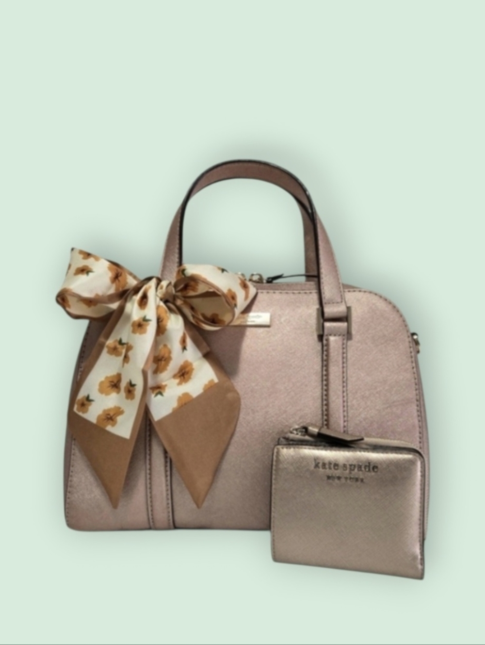 Kate Spade New York Newbury Lane Felix Satchel With Matching Wallet-EUC